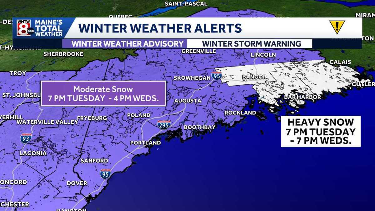 Most of Maine under winter weather advisory ahead of snowstorm