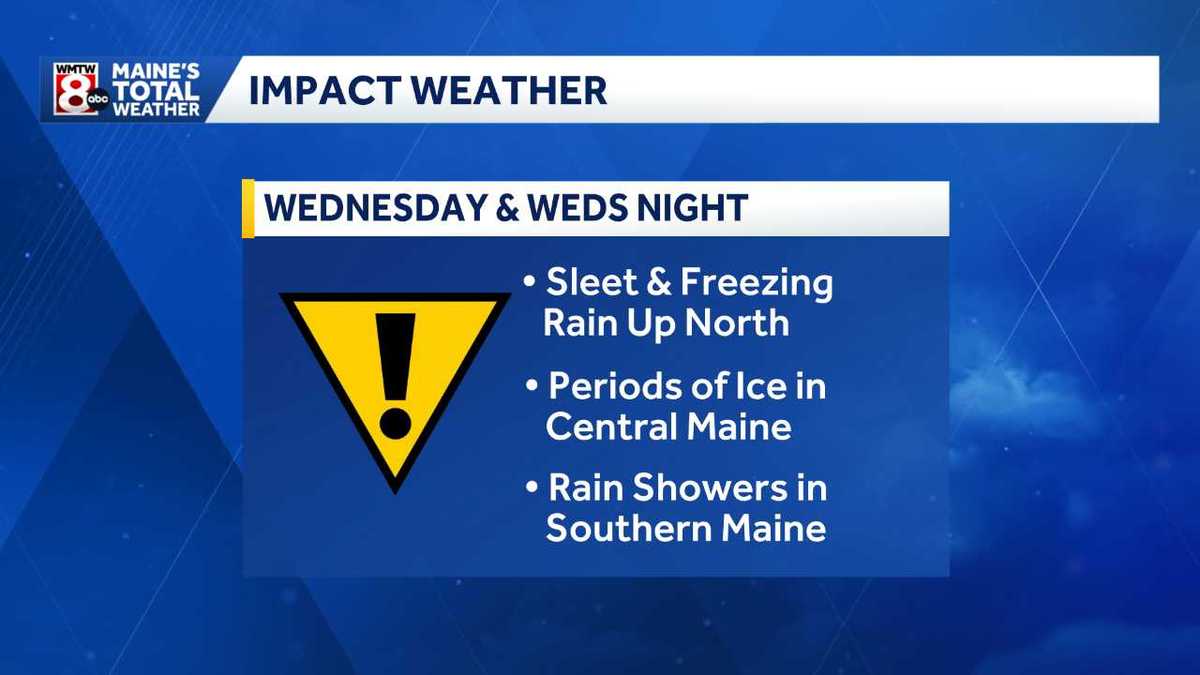 Icing threat: Sleet and freezing rain impact Maine midweek