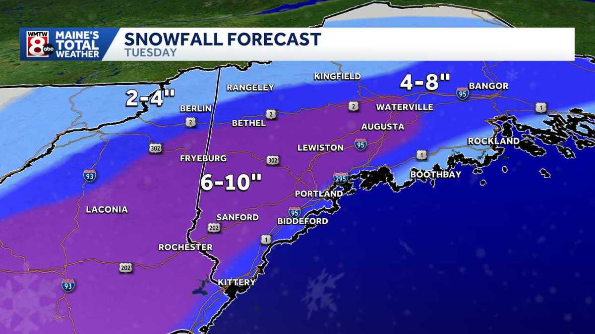 More Maine communities expected to see 6 or more inches of snow