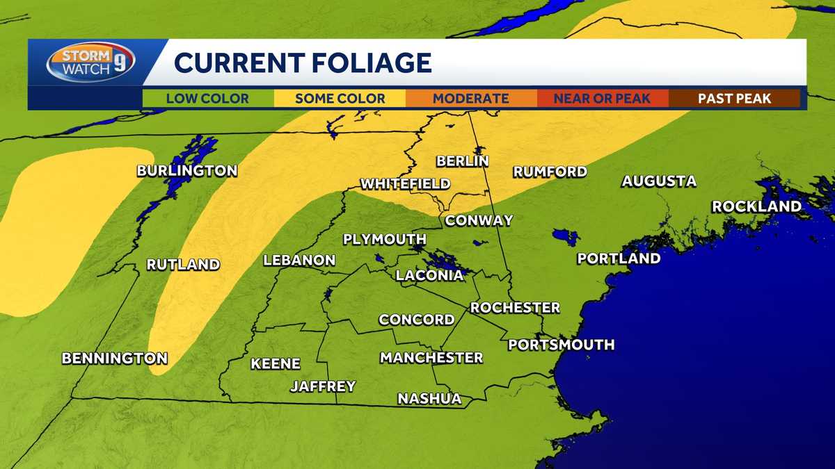 New Hampshire foliage map: Fall colors beginning to emerge in North Country