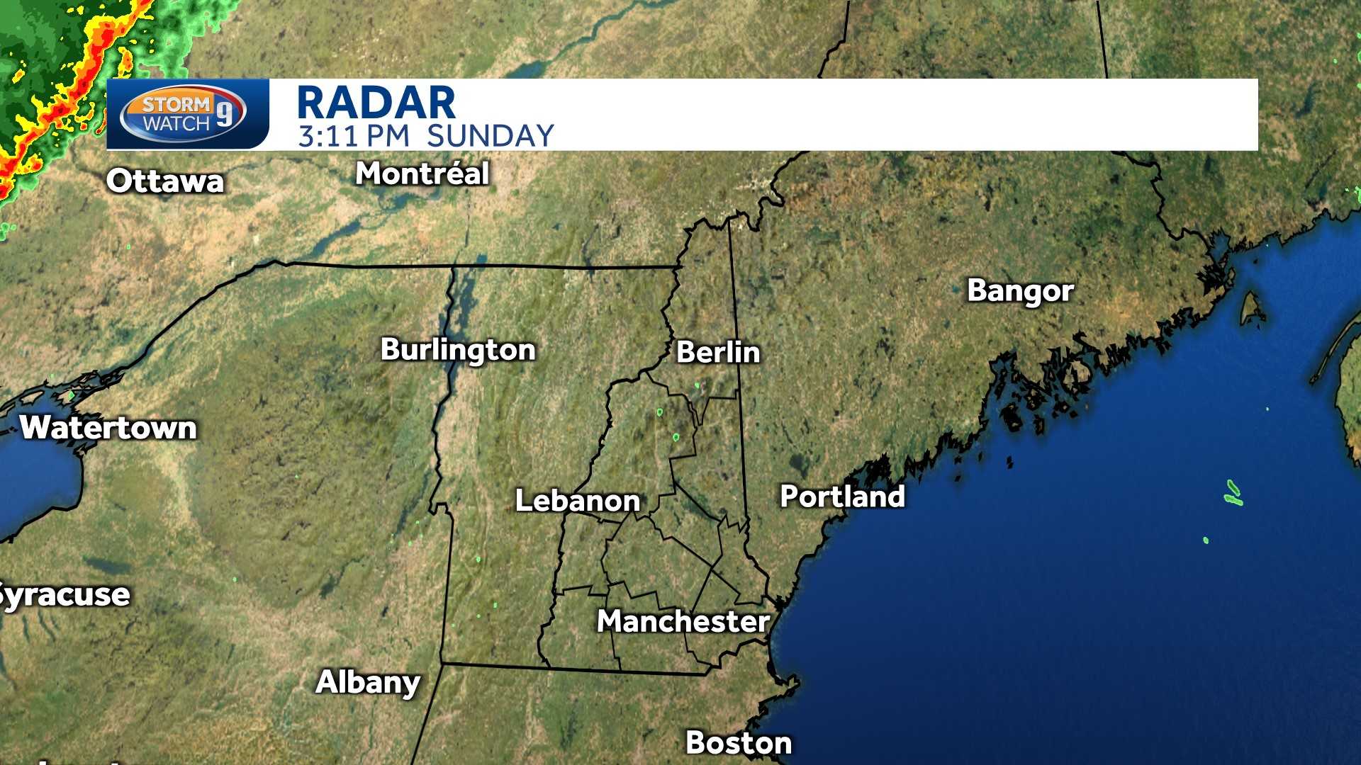 Flash Flood Watch In Effect In Parts Of NH   WEB RADAR 