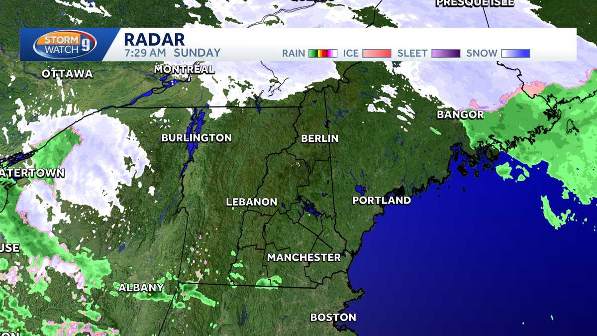 New Hampshire weather Spot Showers & Sunshine
