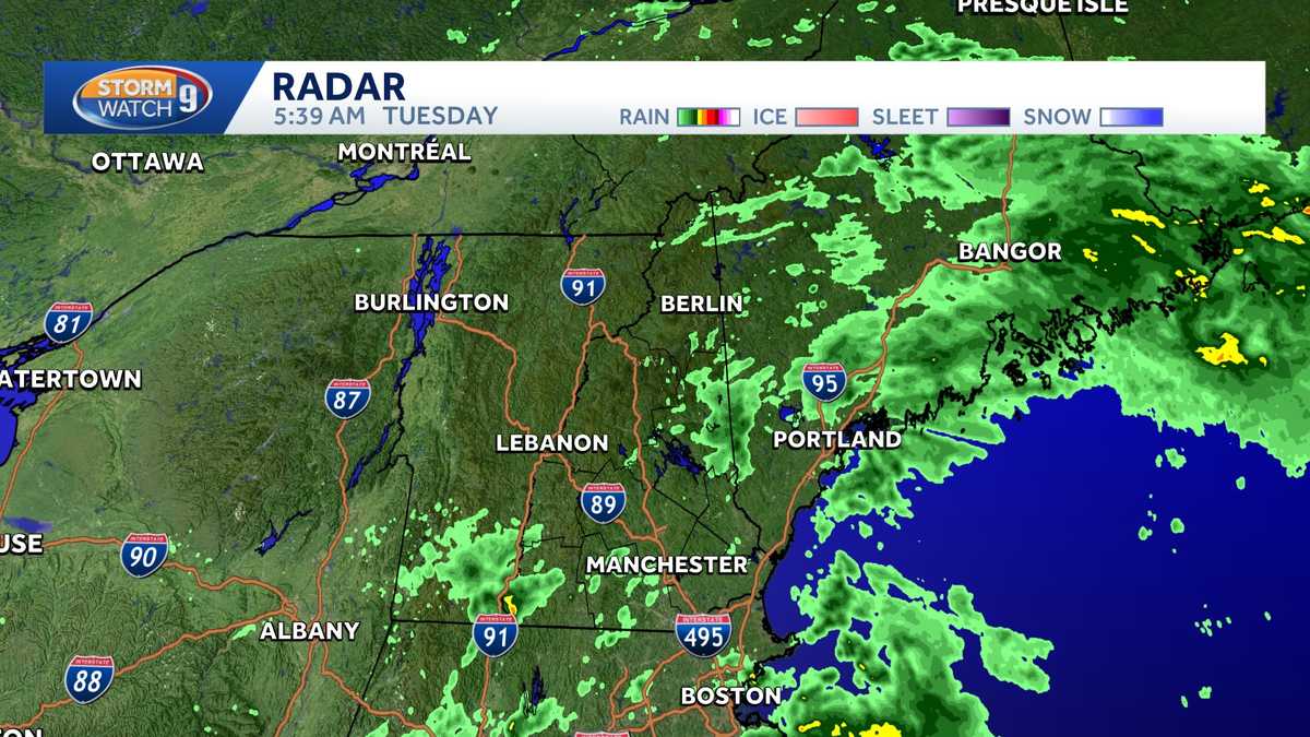 Heavy rain falls in southern New Hampshire