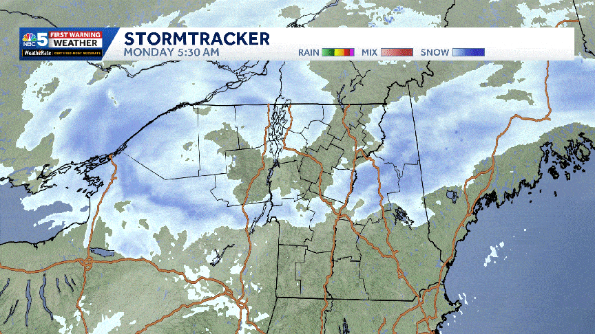 Heavy snow tapers through Monday in Vermont, New York
