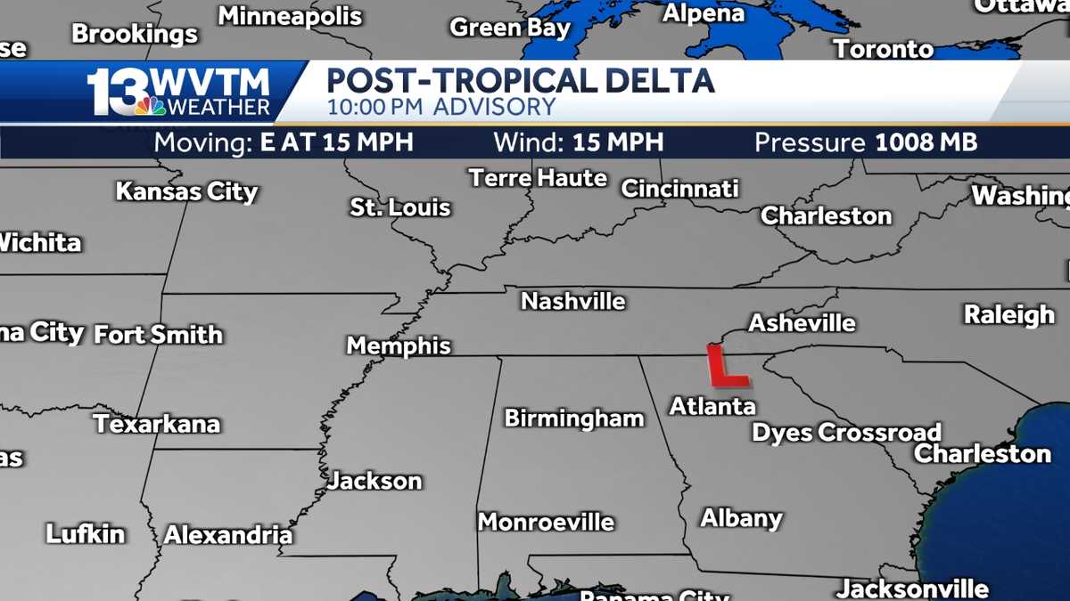 Hurricane Delta to bring rain and wind to central Alabama