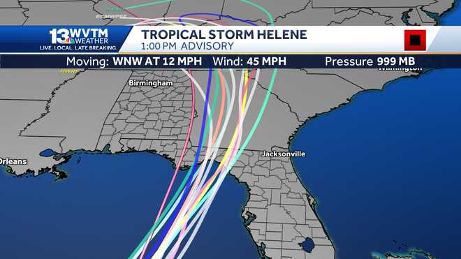 Tropical Storm Helene PTC 8 Track