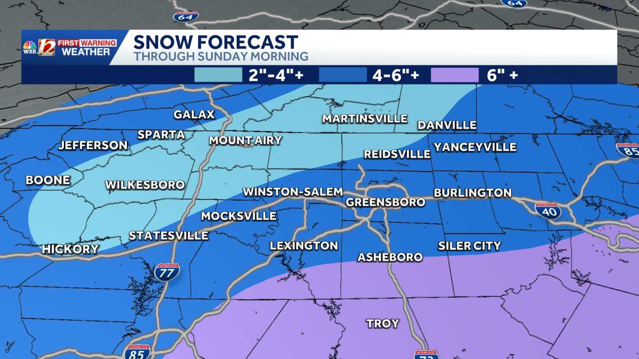 North Carolina winter storm warning forecast tracker - WXII