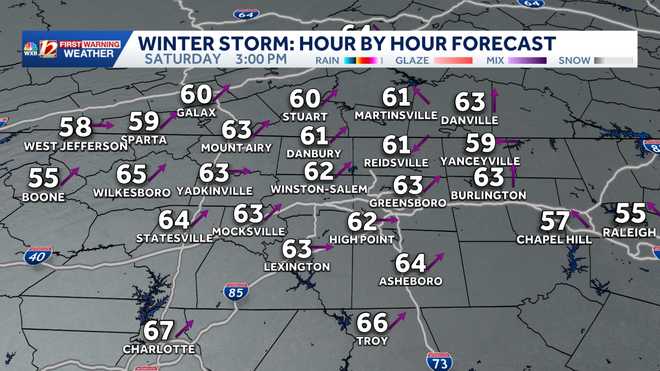 Hour-by-hour winter storm forecast | North Carolina snow model
