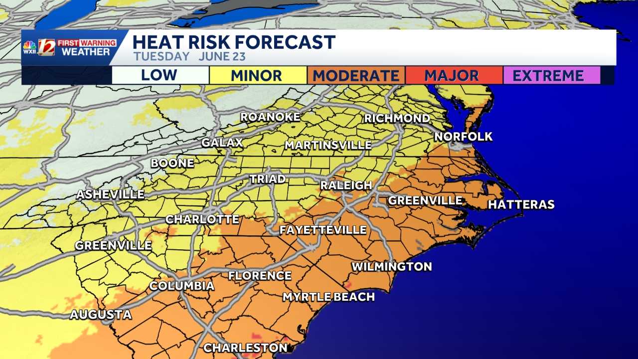 Highs soar into the 90s in North Carolina | Rain chances late week - WXII