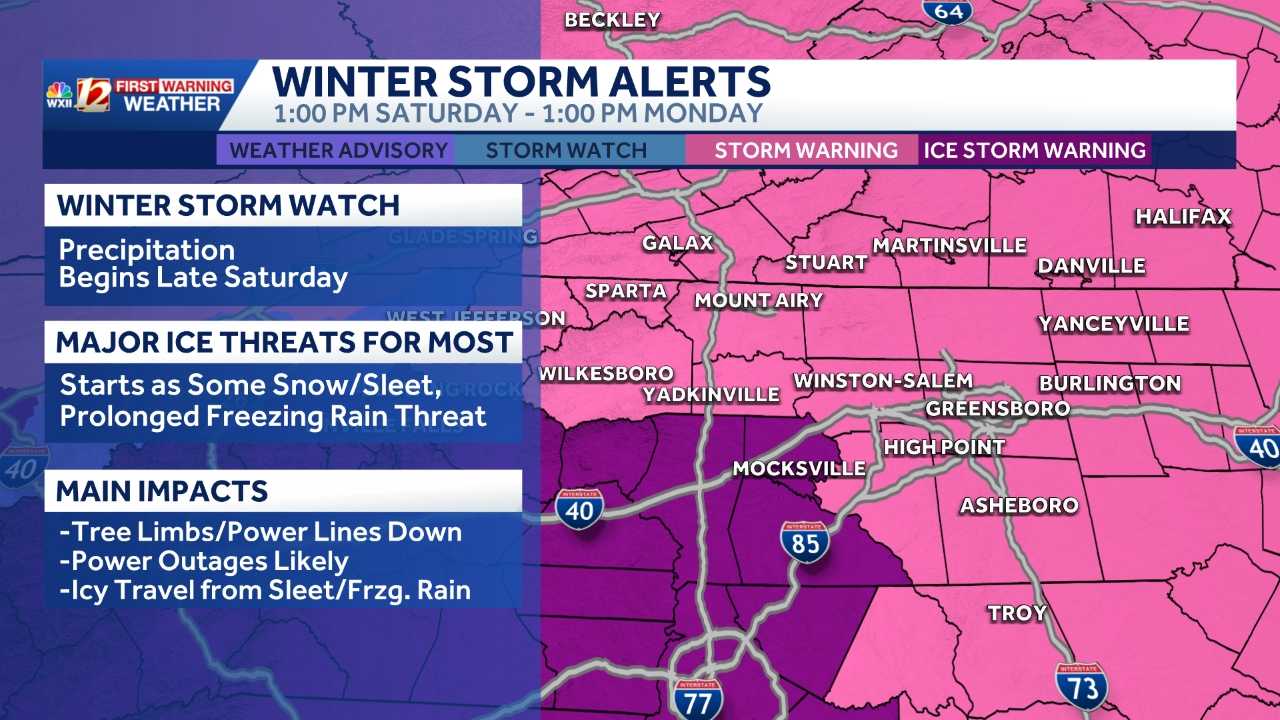 North Carolina ice winter storm forecast updates - WXII