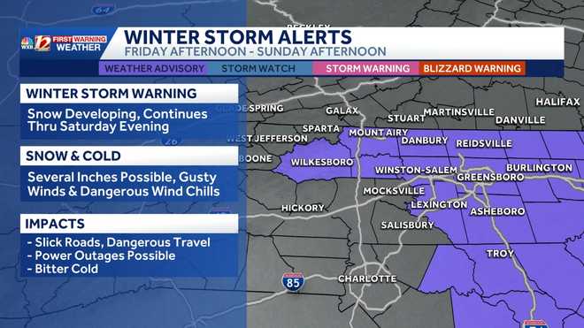 Snow is starting to fall across the Foothills and Piedmont regions of North Carolina | Winter Storm Alert