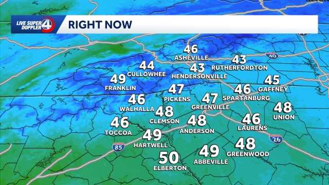 Where is snow most likely to fall in South Carolina?