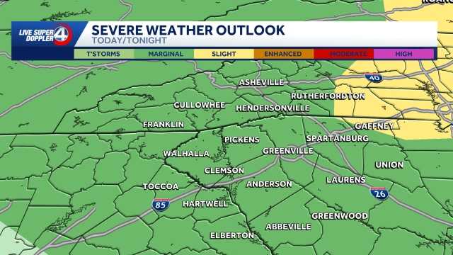 Severe storms possible this afternoon