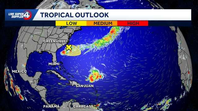Low-pressure system may bring more rain and rip currents to Southeast coast