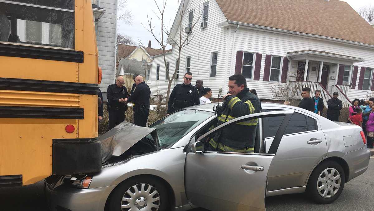 School bus rear-ended by car in Brockton