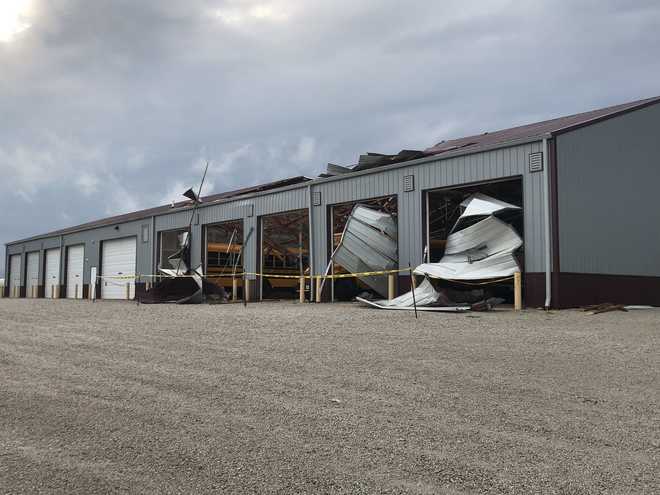 lake city works to clean up after tornado.