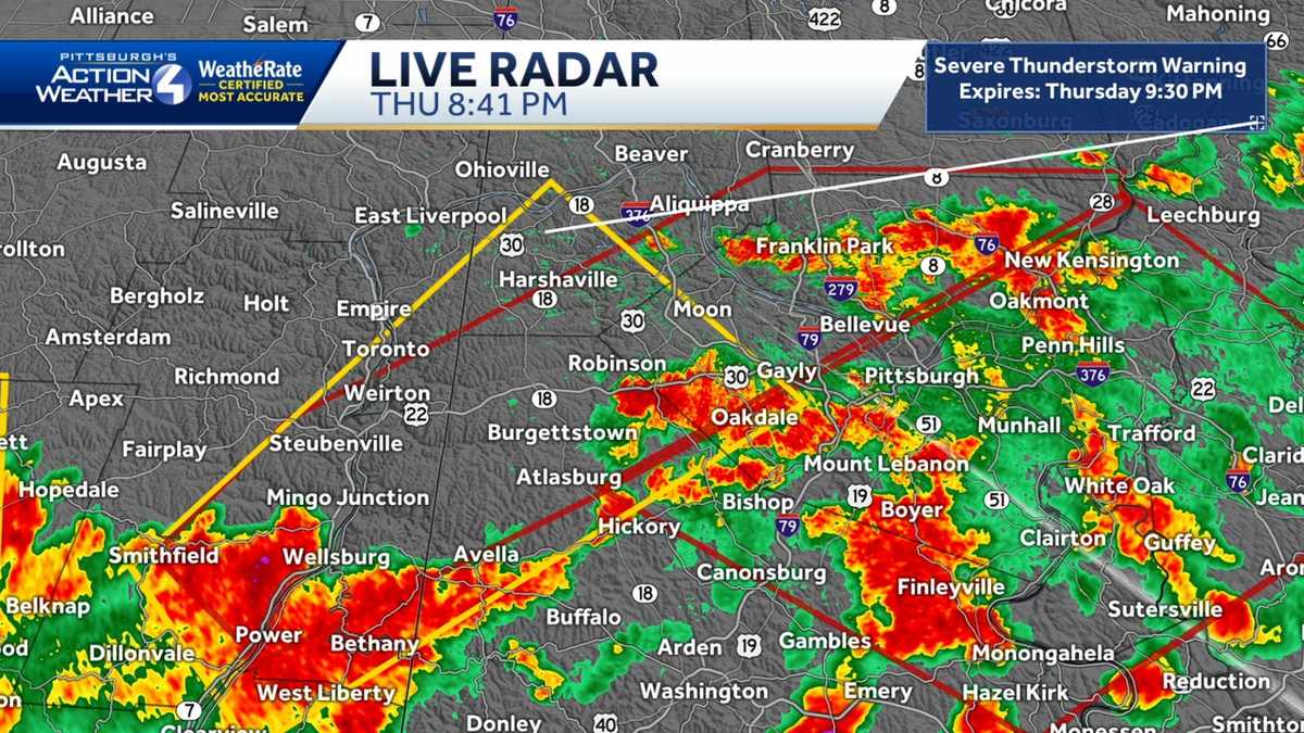 Pittsburgh weather: Impact day; severe storms moving through western Pa.