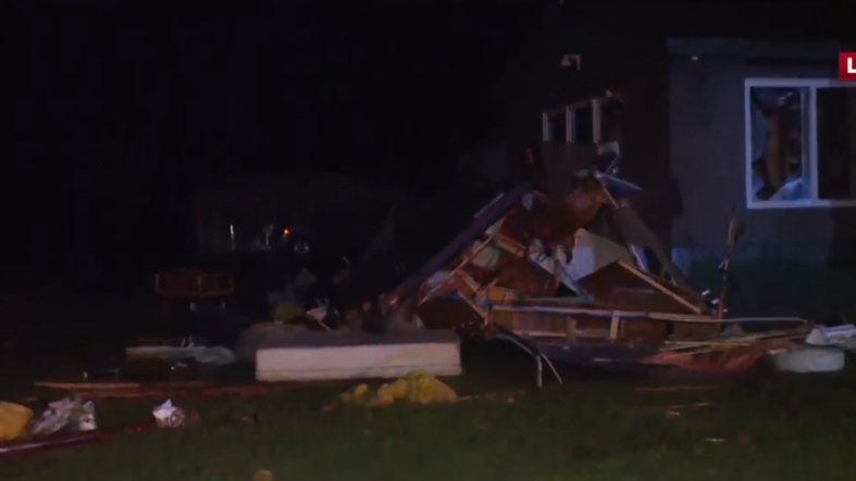 Barn Damaged In Earlsboro After Severe Storms Pass Through