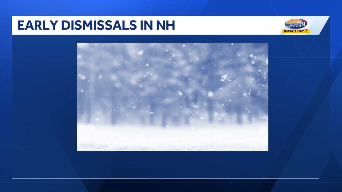 Several northern New Hampshire schools announce early dismissals ahead of snow