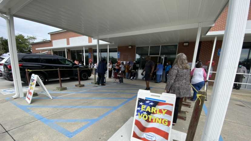 Hundreds of voters showed up to the Chatham County BOE Monday