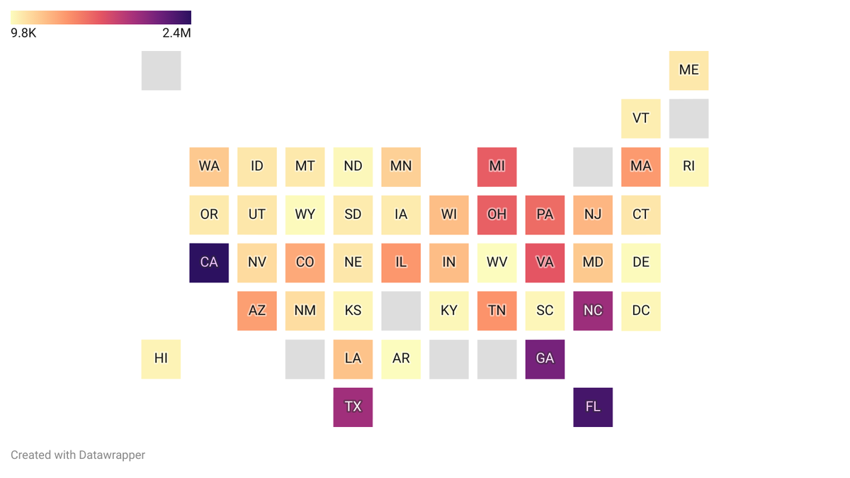 Interactive Map Track early vote turnout by state