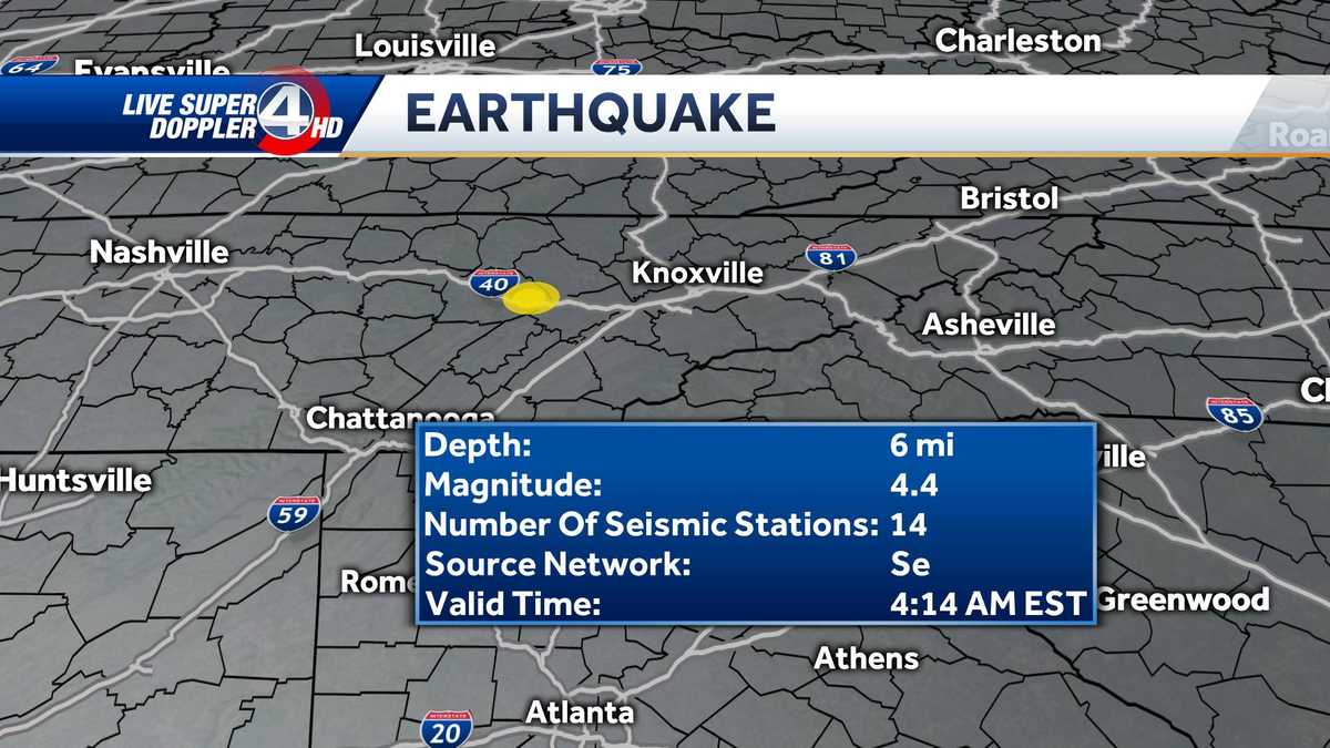USGS 4.4 magnitude earthquake in Tennessee, shaking reported across Upstate