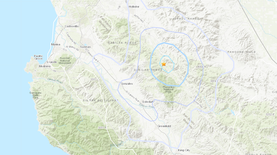 A magnitude 3.5 earthquake strikes near Soledad