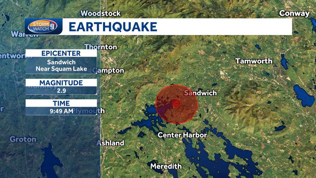 The New Hampshire earthquake was detected Tuesday in Center Sandwich