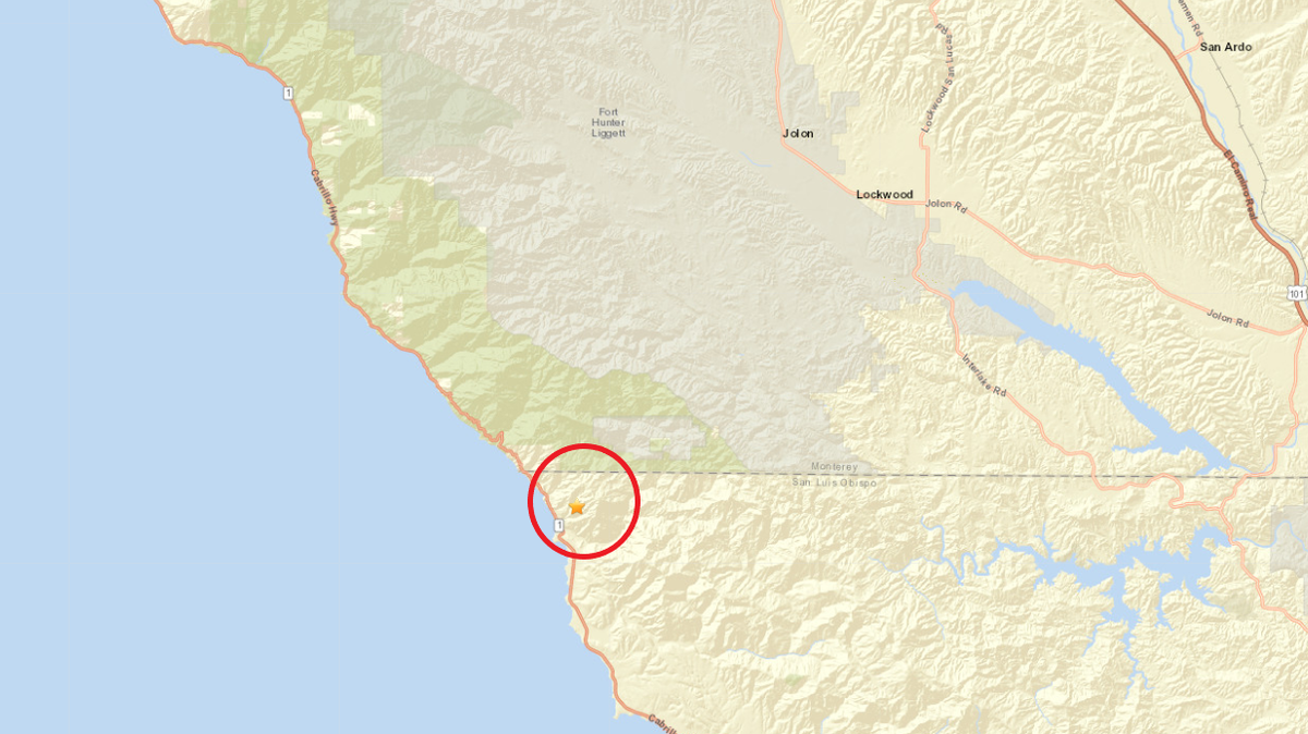 California earthquake hits southwestern Monterey County