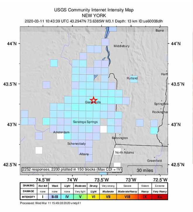 3.1 magnitude earthquake felt in North Country, Vermont