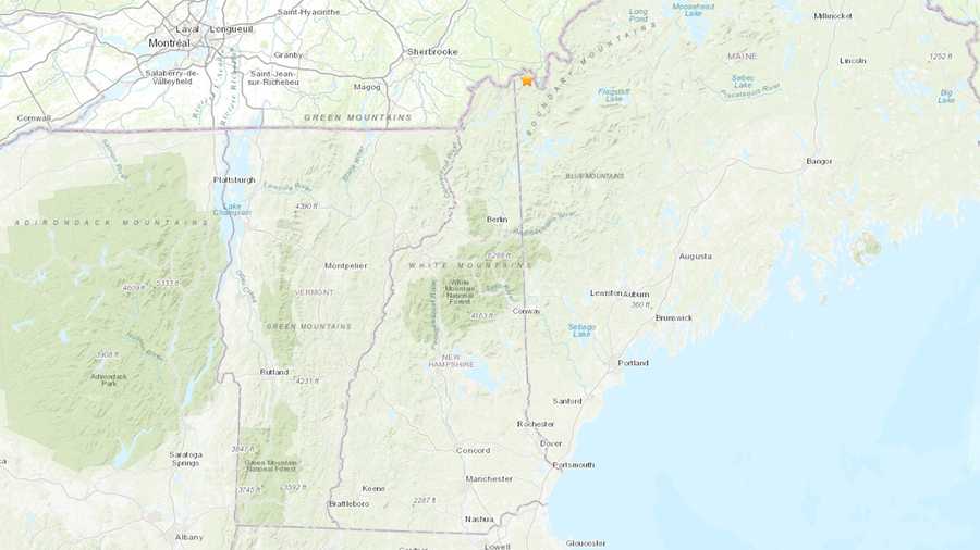 Earthquake rumbles in remote area of northwestern Maine