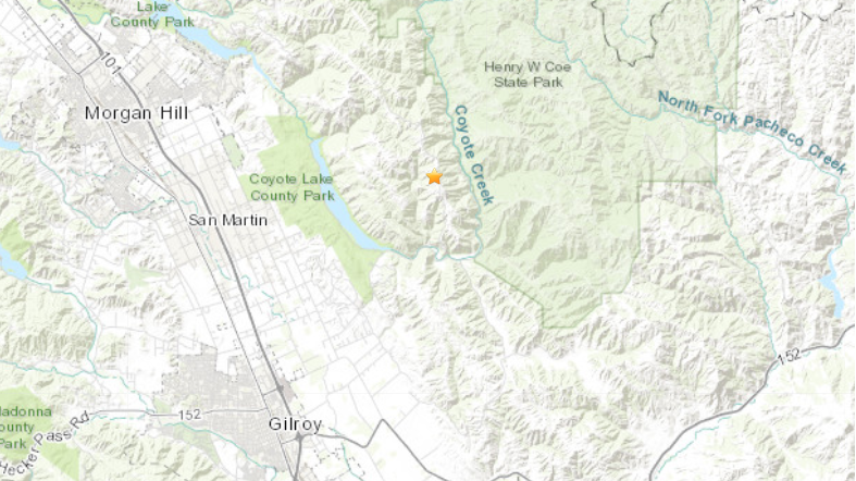 Earthquake near Gilroy