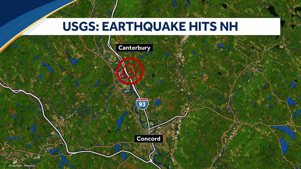 New Hampshire earthquake Tremblor measured near Canterbury