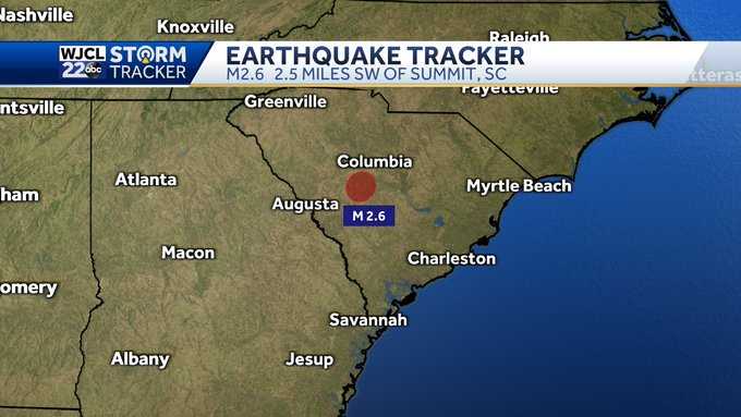 A weak earthquake has been reported in South Carolina