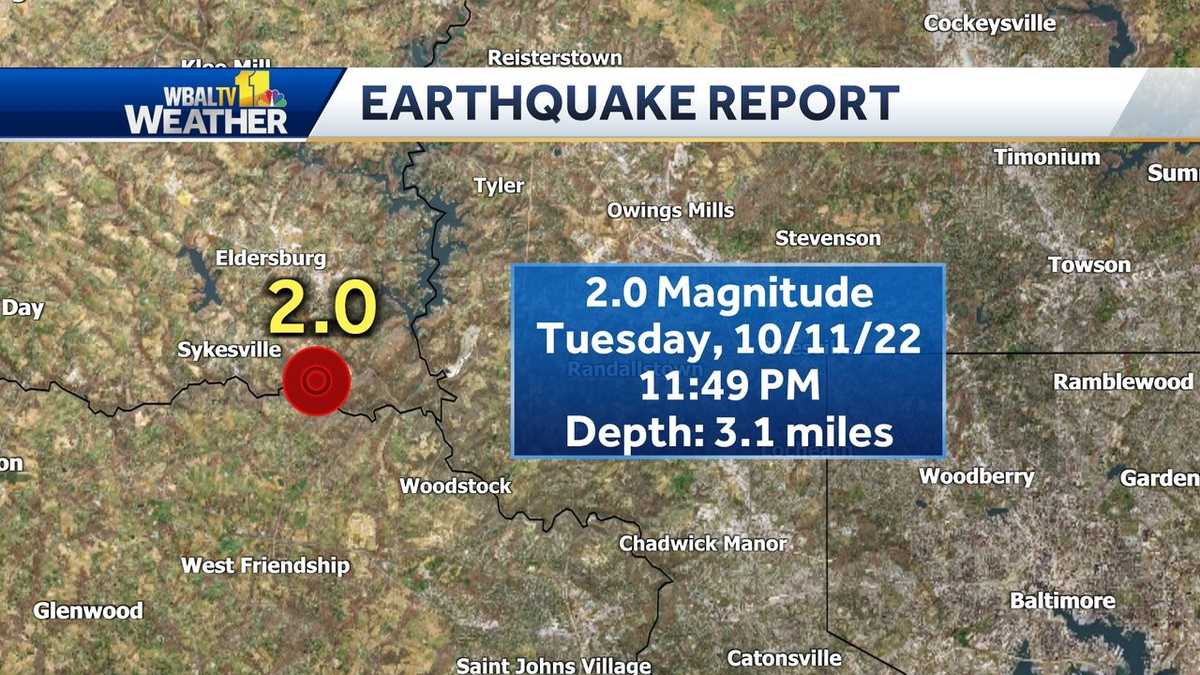 Small earthquake strikes Maryland late Tuesday night