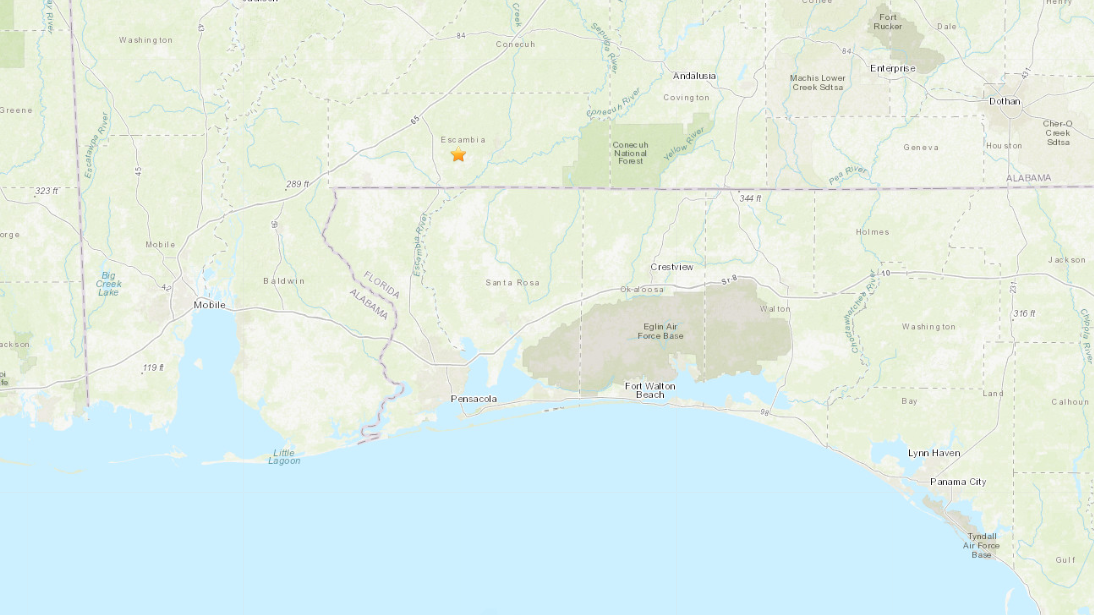 Earthquake florida today map