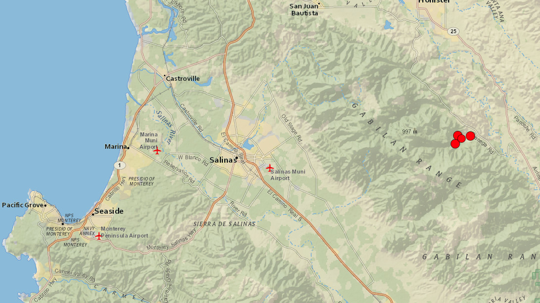 Multiple earthquakes shake the Central Coast Tuesday