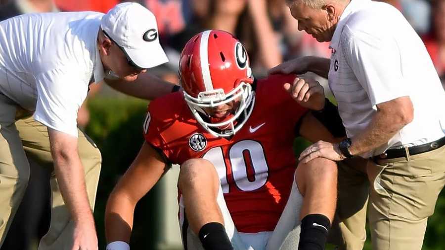 Georgia quarterback Jacob Eason injured