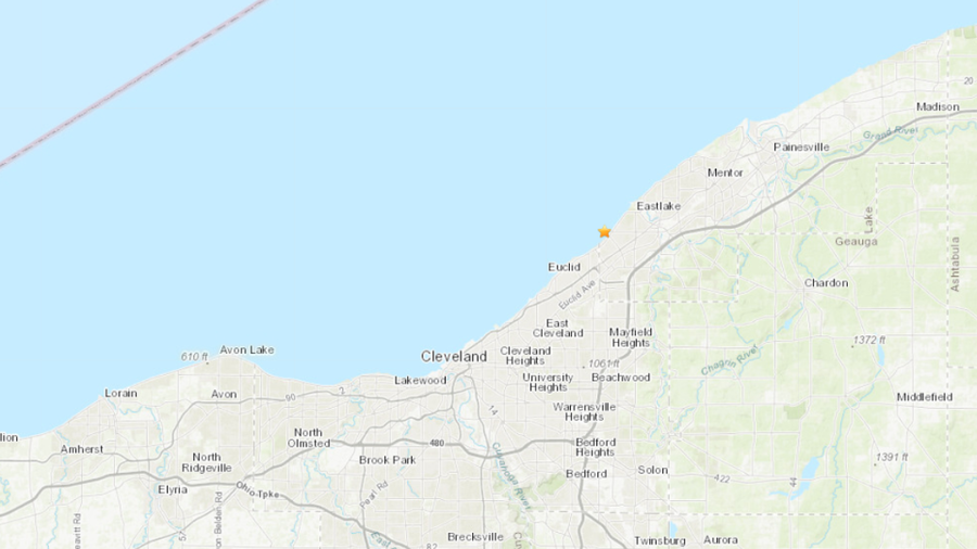 Earthquake detected near Cleveland 