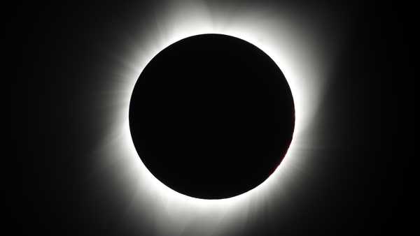 The moon covers the sun during a total eclipse Monday, Aug. 21, 2017, near Redmond, Ore.