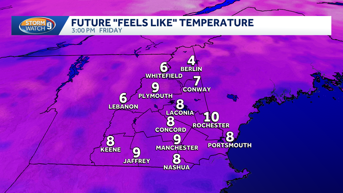 Frigid air mass in place in New Hampshire
