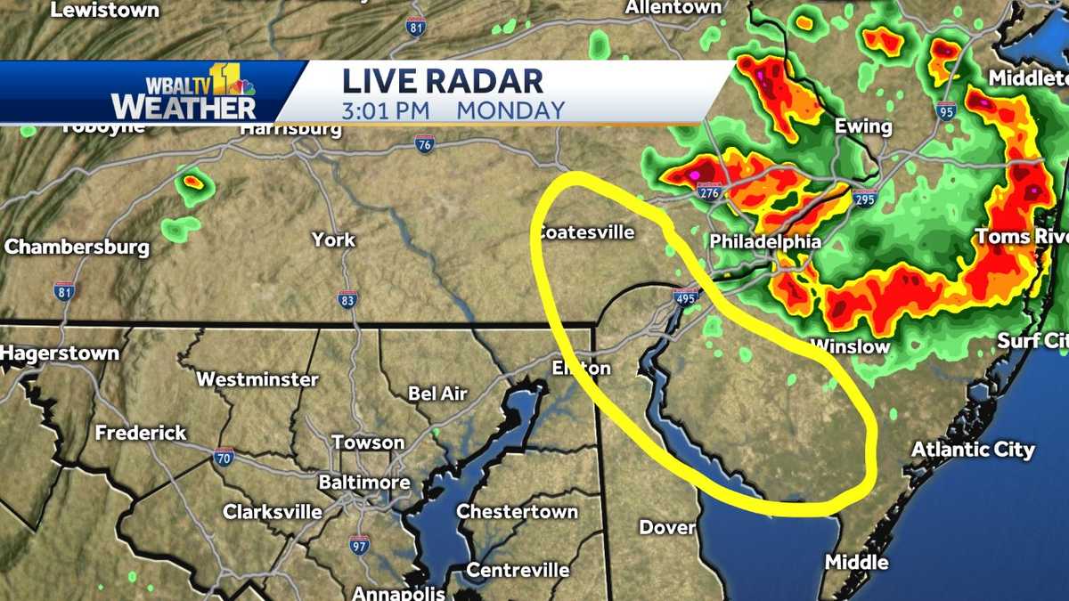 Check radar Severe storms possible in Maryland