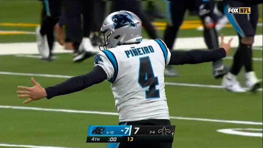 Pineiro's kick lifts Panthers to 10-7 win over Saints