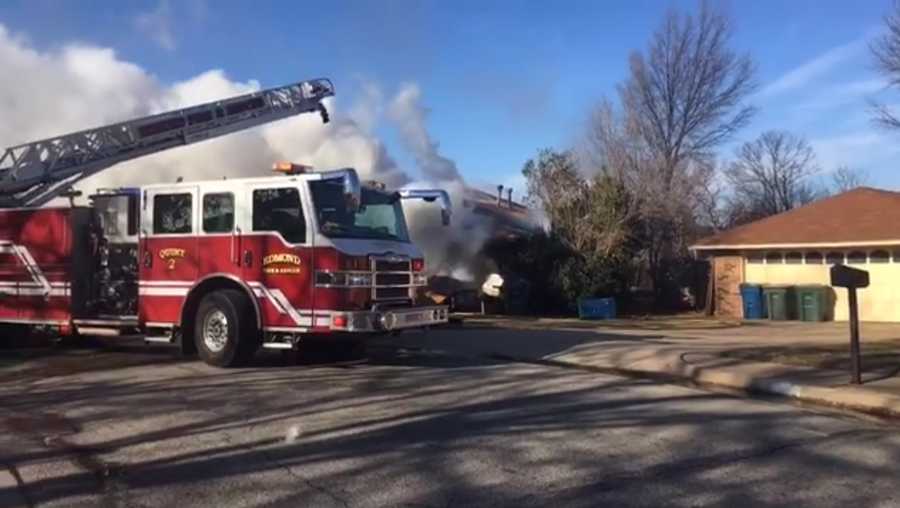 Crews battle house fire in Edmond