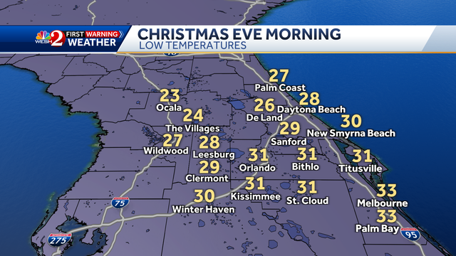 Florida cold front: Freezing temps forecast on Christmas weekend - Vimarsana News