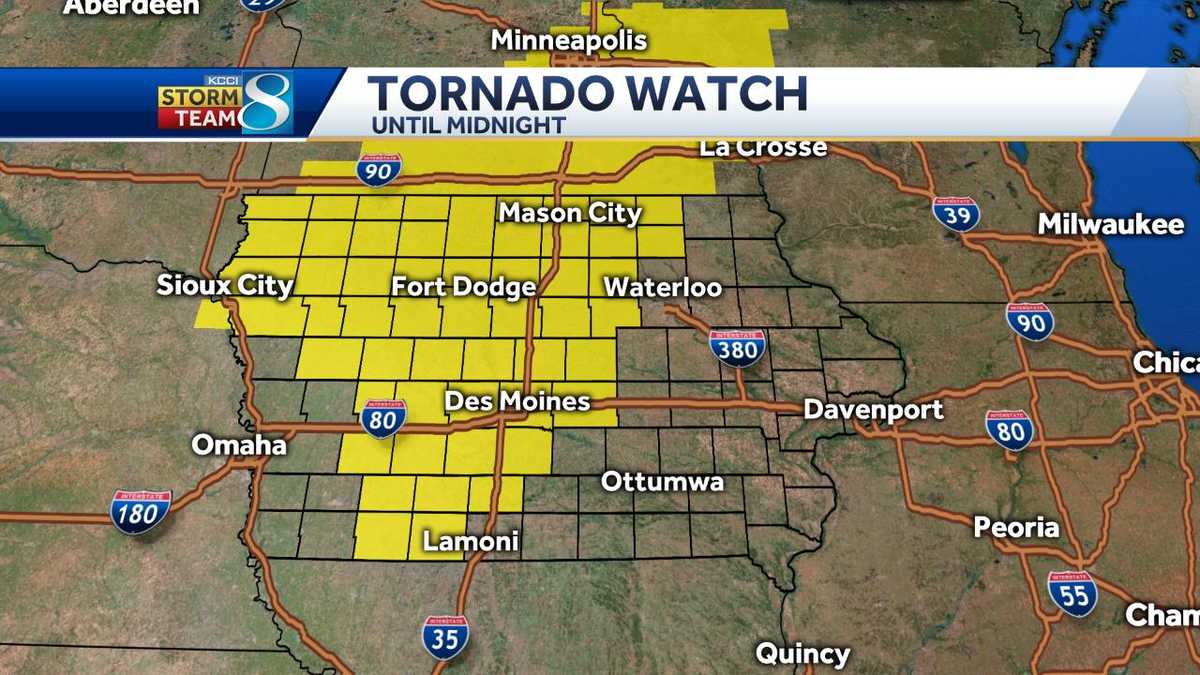 Tornado watches issued across central Iowa ahead of strong storms