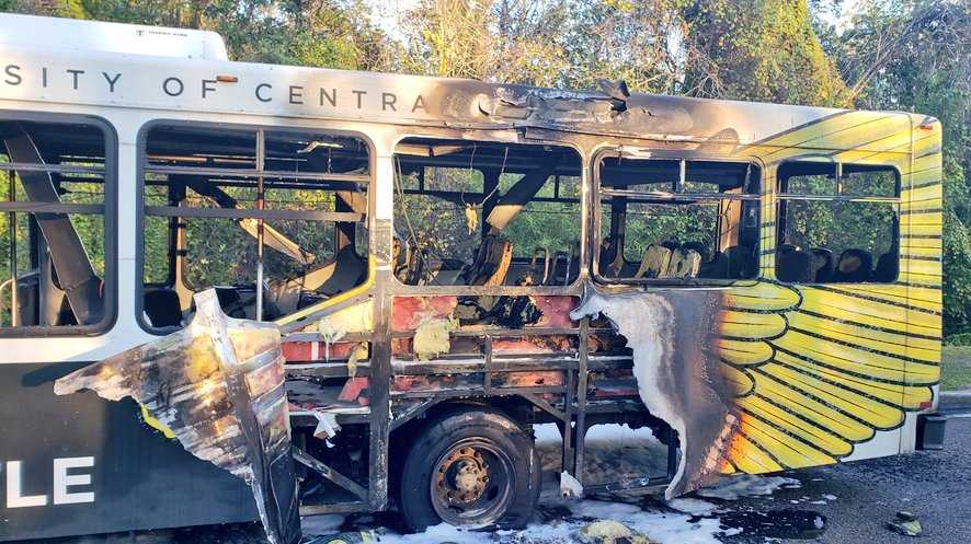 UCF shuttle bus fire