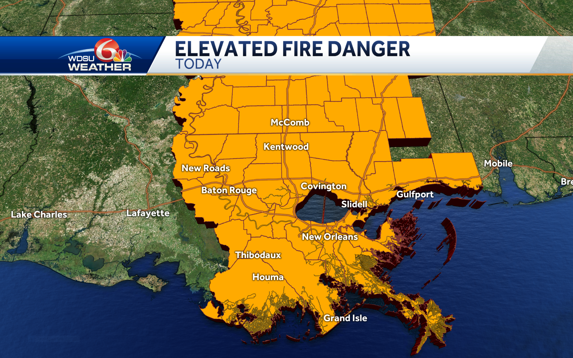 Elevated Fire Danger For New Orleans As Extreme Drought Spreads