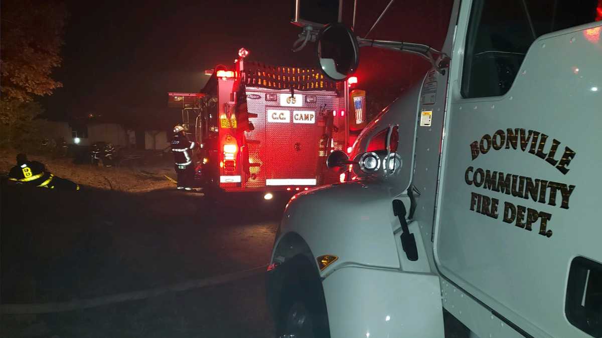 Three people escape early morning mobile home fire as flames burn roof
