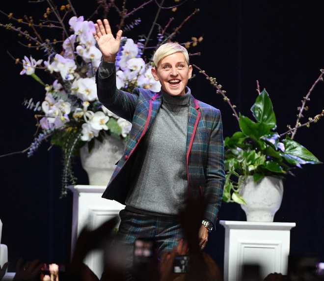 Comedian and TV personality Ellen DeGeneres attends a Q20 session with her Canadian fans at the Scotiabank Arena on March 03, 2019 in Canada.